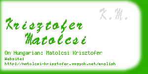 krisztofer matolcsi business card